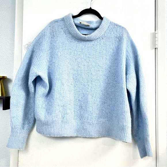 EVERLANE The Alpaca Crew Chambray Blue Sweater Size XXL - Picture 2 of 11